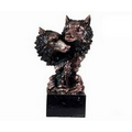 Pair Wolf Bust - Dark Copper 16" W x 11" H